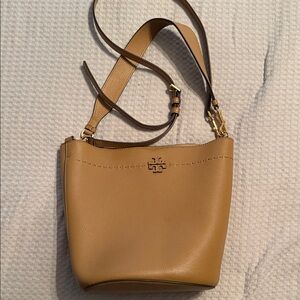 Tory Burch Camel Leather Crossbody Bag